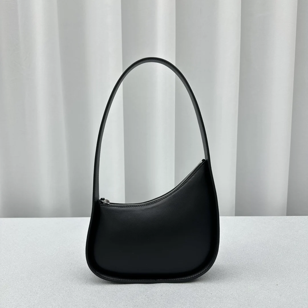 Bolso de media luna de cuero auténtico para mujer, bandolera con correas y cierre de cremallera de alta calidad, diseño de lujo, novedad de 2024