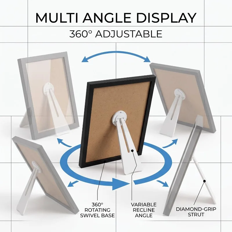 360 Rotatable Plastic Photo Frame Stand for Tabletop Display