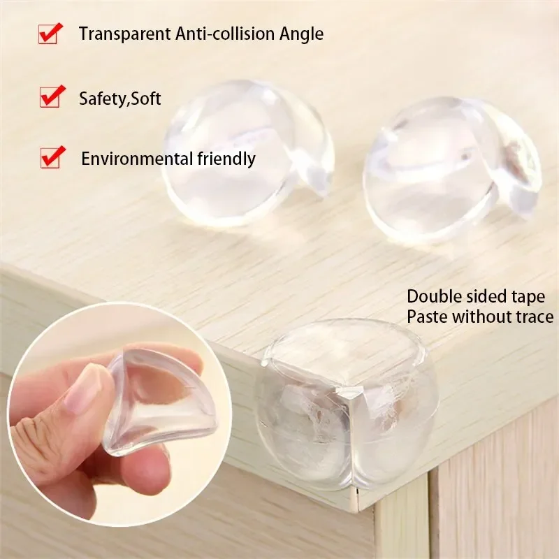 4/12PCS Transparent Anti Collision Angle PVC Pad Child Safety Corner Guard Baby Collision Proof Protector Table Corner