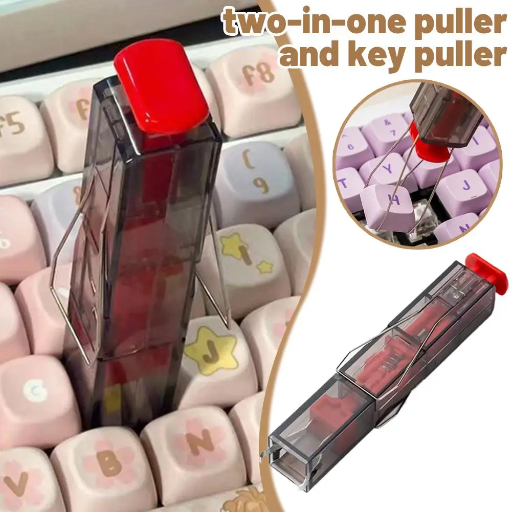 Tastenkappen-Abzieher, Schalter-Entferner, 2-in-1-Werkzeug für mechanische Tastatur, Hot-Swap-fähige Tastenkappen, Edelstahl-Tastatur-Reparaturwerkzeuge
