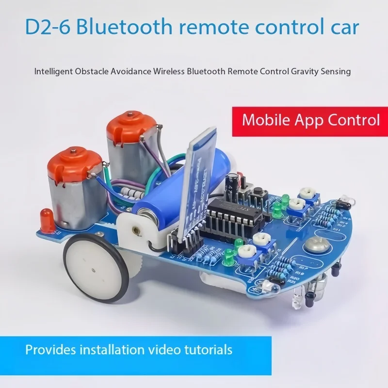 D2-6 Bluetooth Car Kit Bluetooth Remote Control Gravity Sensing Tracking and Obstacle Avoidance 51 Single Chip Intelligent Car