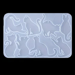 1pc,DiyCrystal Glue Resin Earrings Pendant Cute Dog Cat Animal Pendant Silicone Mold，forDiyJewelry Making Kit
