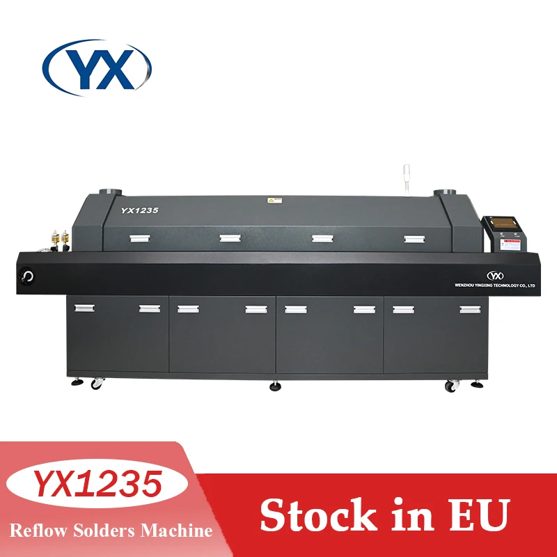 

Stock in EU SMT Assembly Line Reflow Soldering Oven Machine YX1235 with 12 Heating Zone