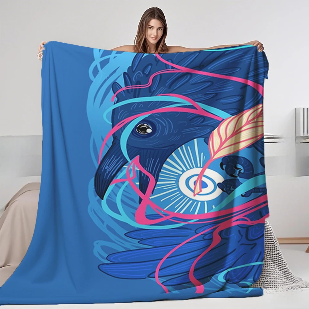 

Year-round Use Flannel Blanket A Raven Memory Comforter Premium Bedding Tropical Eco-friendly Machine-washable Blankets