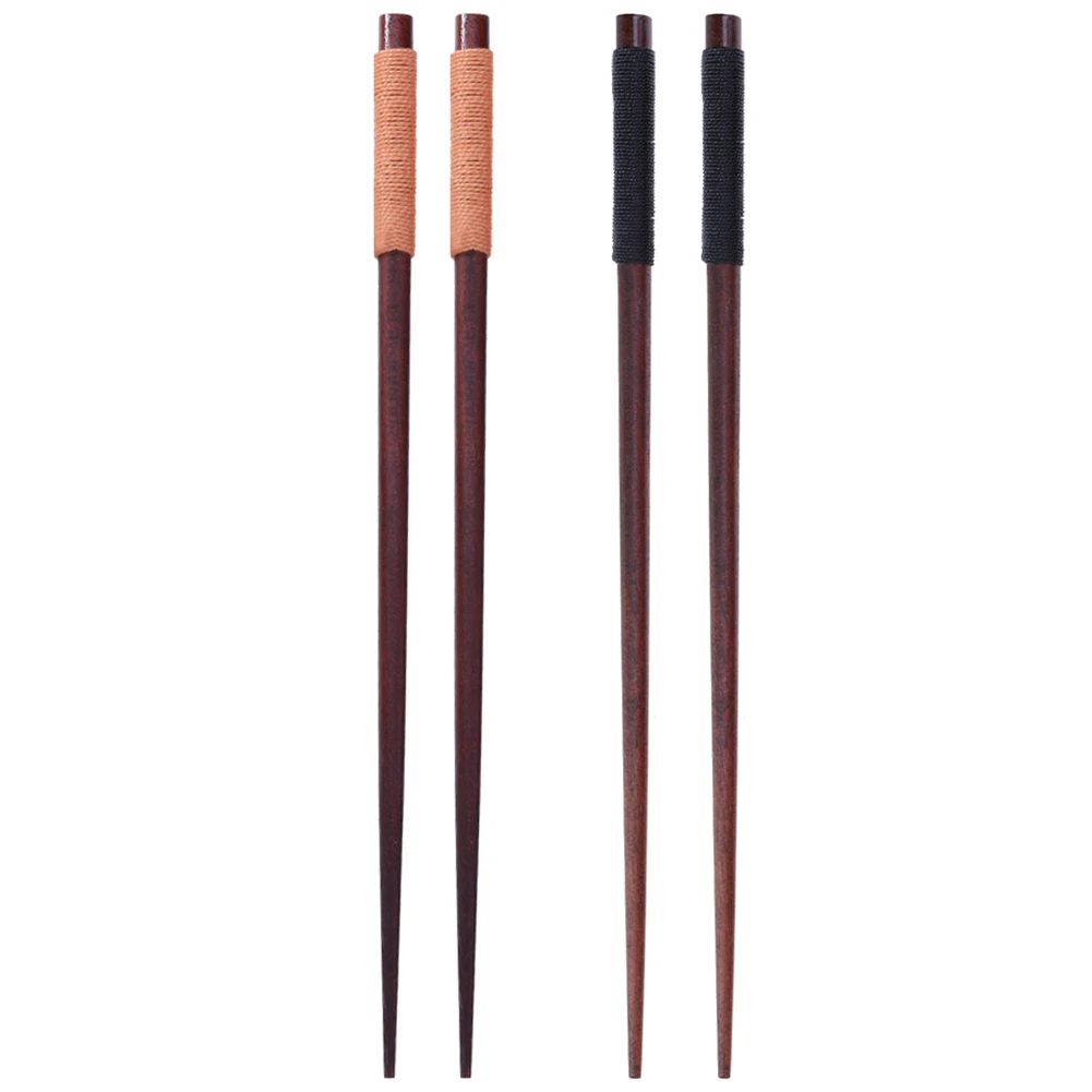 Wooden Lunch Chopsticks Antiskid 23.5cm Chinese Food Tie Line Holiday Gifts Natural  Portable for  Office
