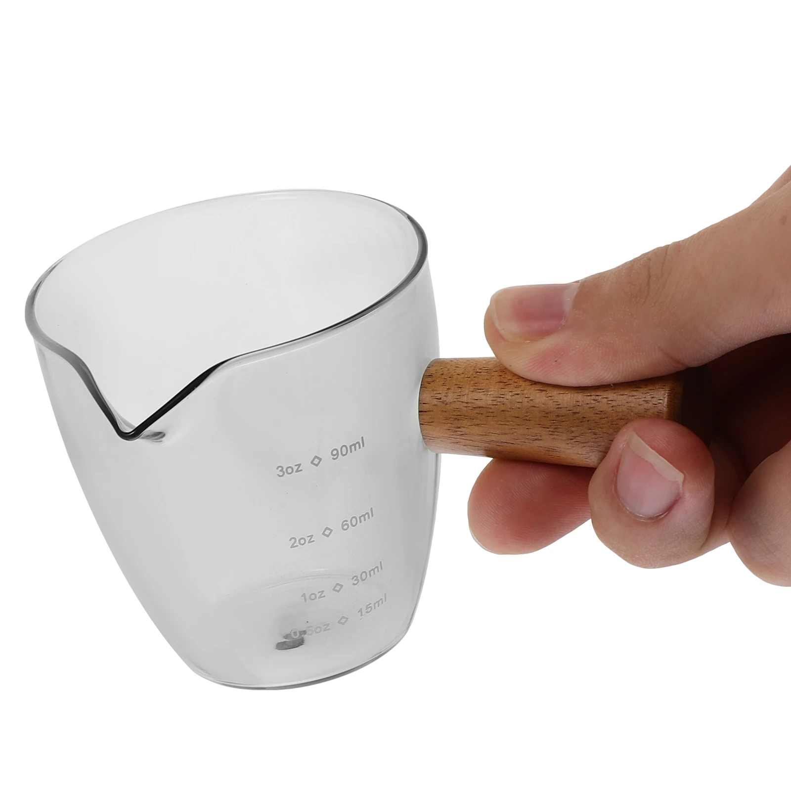 

Mini Pitcher 90ml Grey Matte Acacia Wood H Small Milk Jug Creamer Cups Pouring Espresso Measuring Syrup Kitchen Party