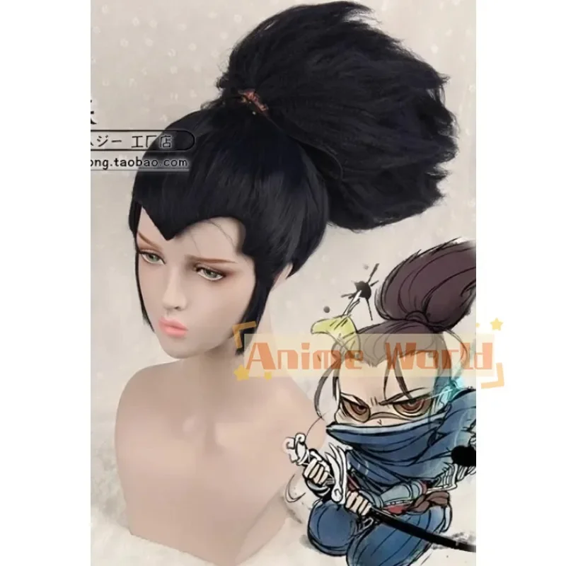 

Yasuo Косплей Парик Черные термостойкие синтетические волосы Хэллоуин Вечеринка