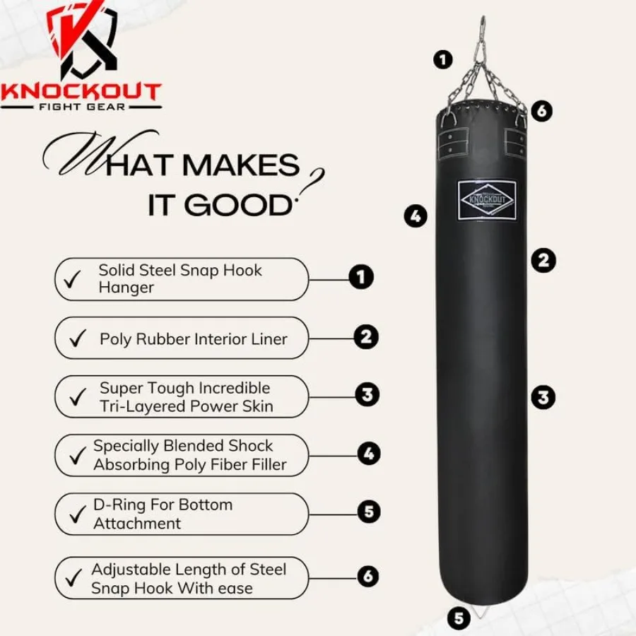 الملاكمة التايلاندية شغل 6 أقدام 100 رطل معلقة اللكم حقيبة ثقيلة للمنزل الصالة الرياضية التدريب كيك بوكسينغ معدات قتالية متينة عالية الجودة