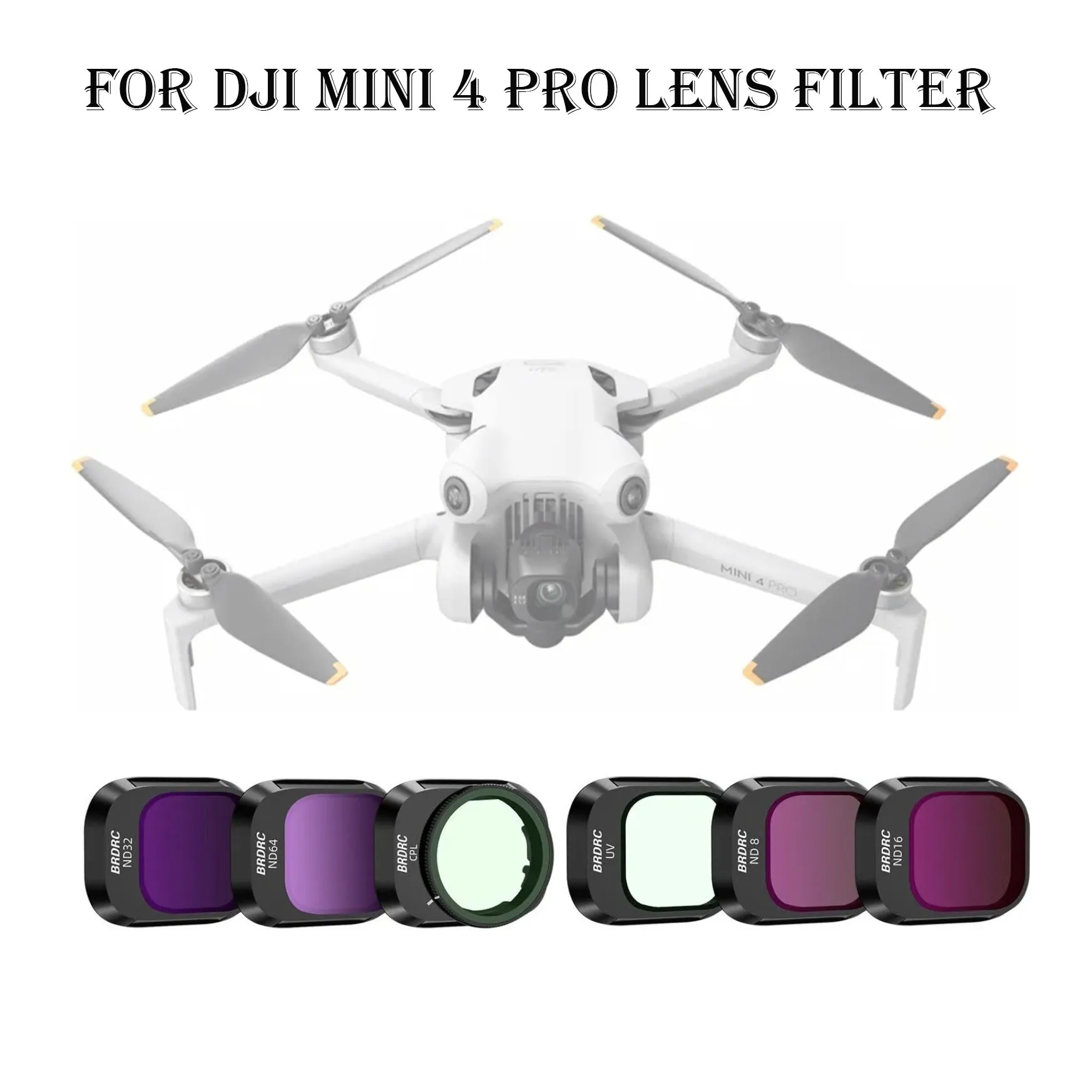 

For DJI Mini 4 Pro Filter UV Lens Protection CPL Polarization ND8 ND16 ND32 ND64 Light Reduction Mini 4 Pro Drone UV Lens Filter