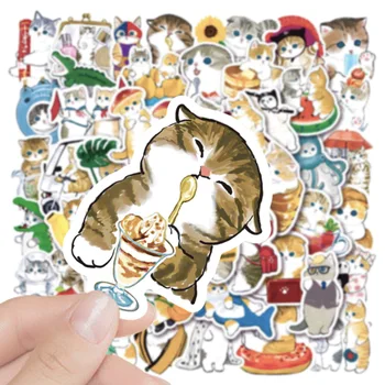 10/30/50 pçs bonito dos desenhos animados gatos adesivos brinquedos kawaii animal decalque presente diy telefone portátil bicicleta scrapbook mala adesivo à prova dwaterproof água