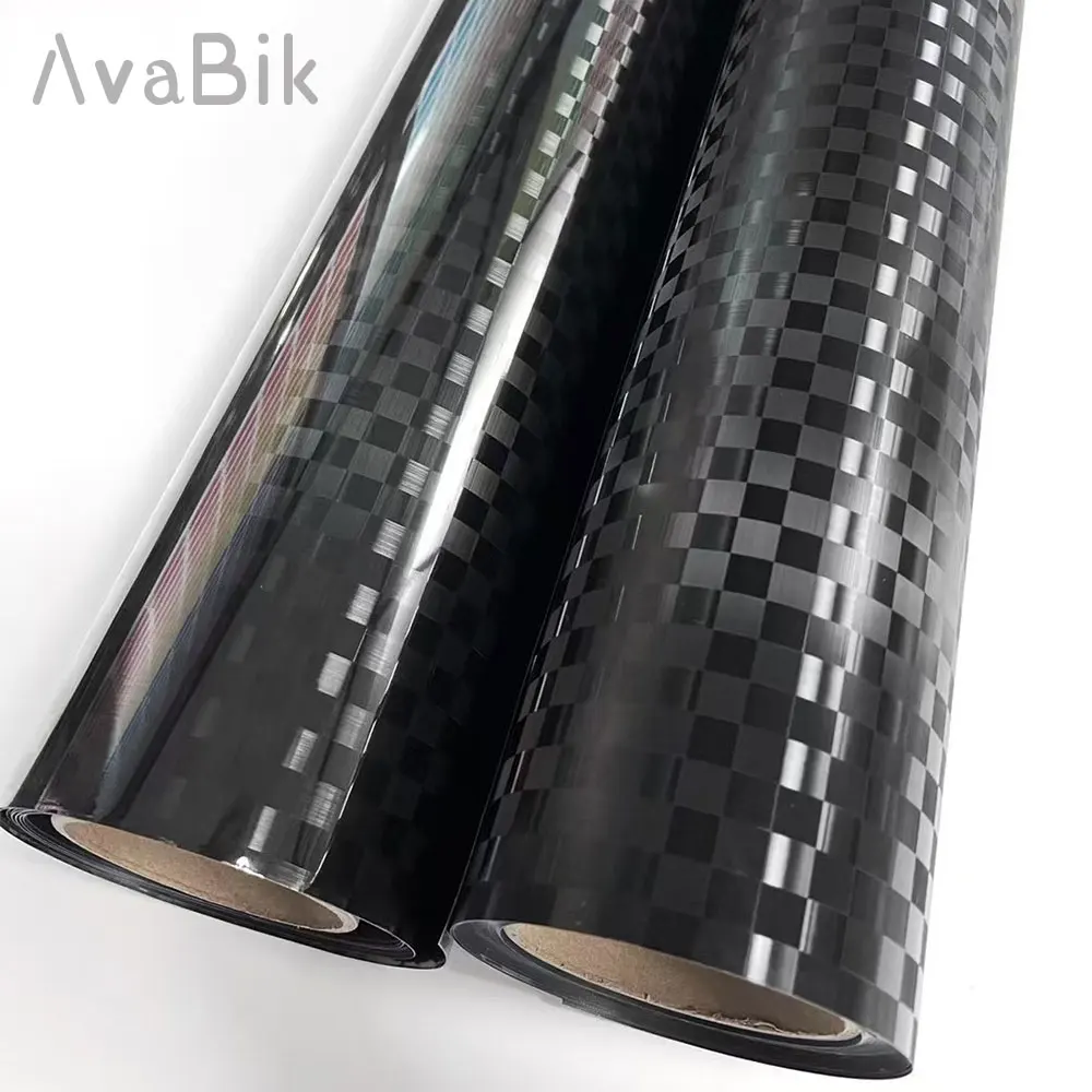 High Glossy Black checkered carbon texture Wrap Film Sticker for Car Tuning Stickers Adhesive Vinyl for Motorcycle Cover Decals