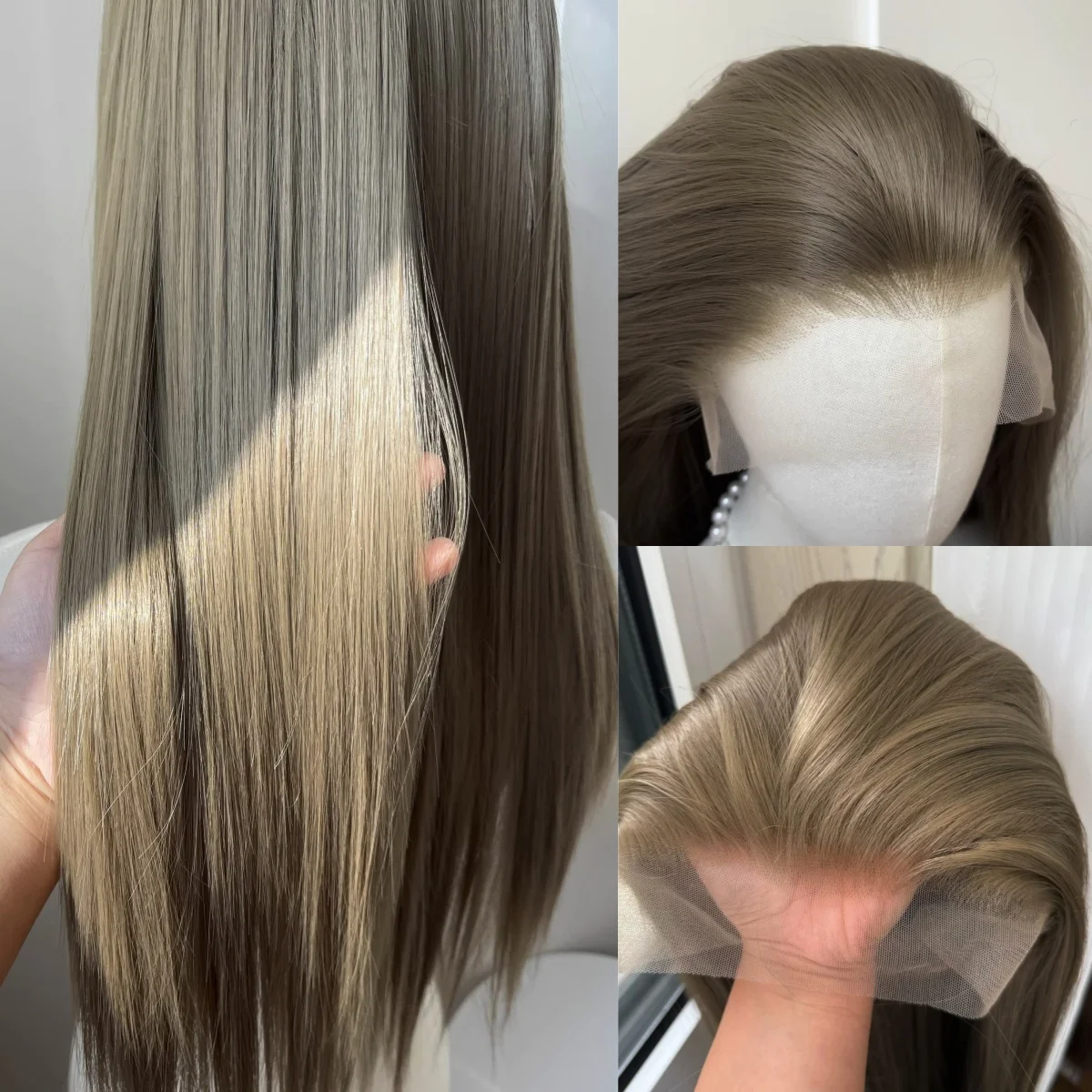 

Синтетический парик Bluestone Ash Brown для женщин, 13×4, с кружевной передней частью, 26 дюймов, с эффектом естественного разделения прядей, высококачественный, для повседневного использования