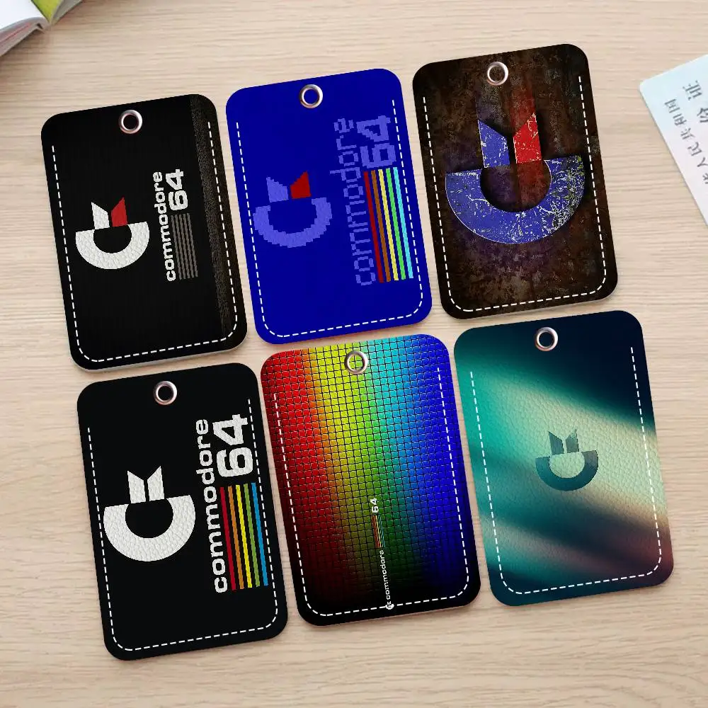 Rétro marchandise 64 1Pc étui pour carte d'accès porte-carte en cuir porte-clés porte-clés étiquettes d'accès porte-carte d'identité étui porte-clés