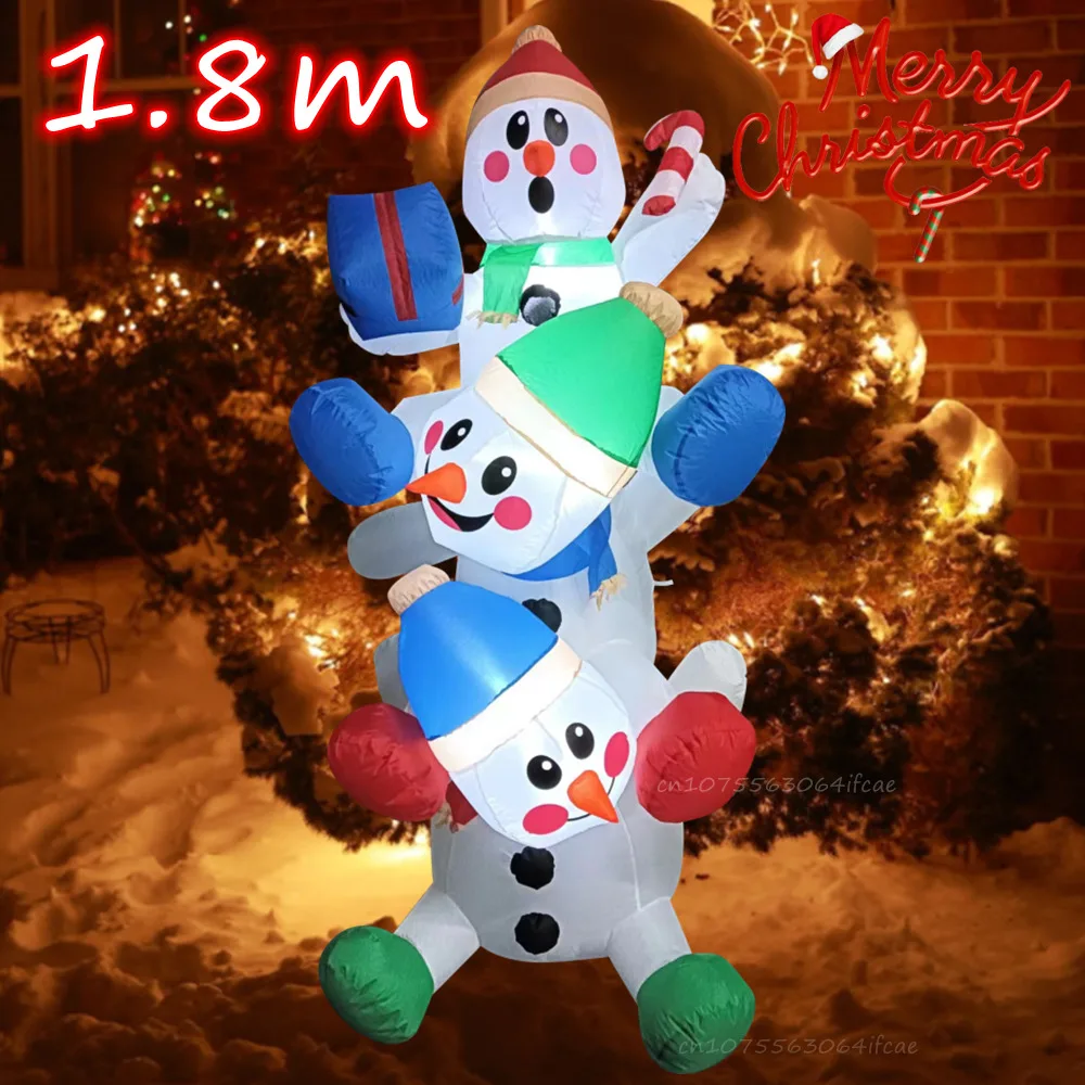 18m-6ft-christmas-inflatable-stacked-snowman-built-in-led-light-outdoor-garden-holiday-decor-diy-xmas-courtyard-props-model