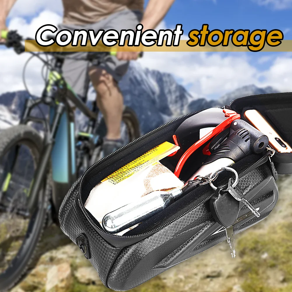 حقيبة دراجة ملحقات دراجة عالية الجودة، تخزين لعناصر ركوب الدراجات، حامل هاتف مقاوم للماء، خفيف الوزن فقط 200 جرام