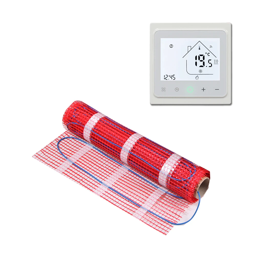 Kit de chauffage électrique par le sol 230V 150W/M2 avec thermostat Wifi Tuya et capteur pour carrel