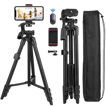 NA3560 Trípode de teléfono de 140cm soporte de fotografía profesional para cámara de grabación de vídeo para Xiaomi, HUAWEI, iPhone, Gopro con control remoto para selfis Trípode de cámara con soporte para teléfono