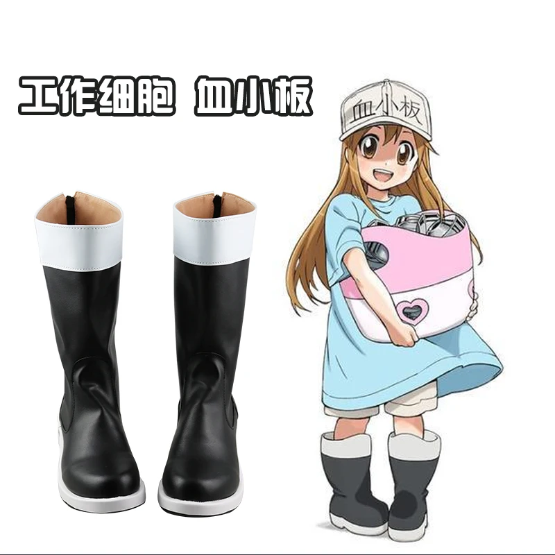 

Anime Cells at Work Platelet Cosplay Shoes Hataraku Saibou Handmade Faux Leather Boots Carnival Party Halloween Boots