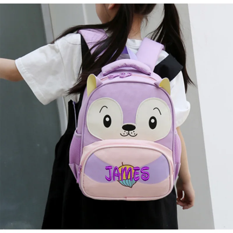 Personalized Large Capacity Children's Backpack, Cute Boys And girls Backpack, Cute Little Deer And Bear Kindergarten Backpack