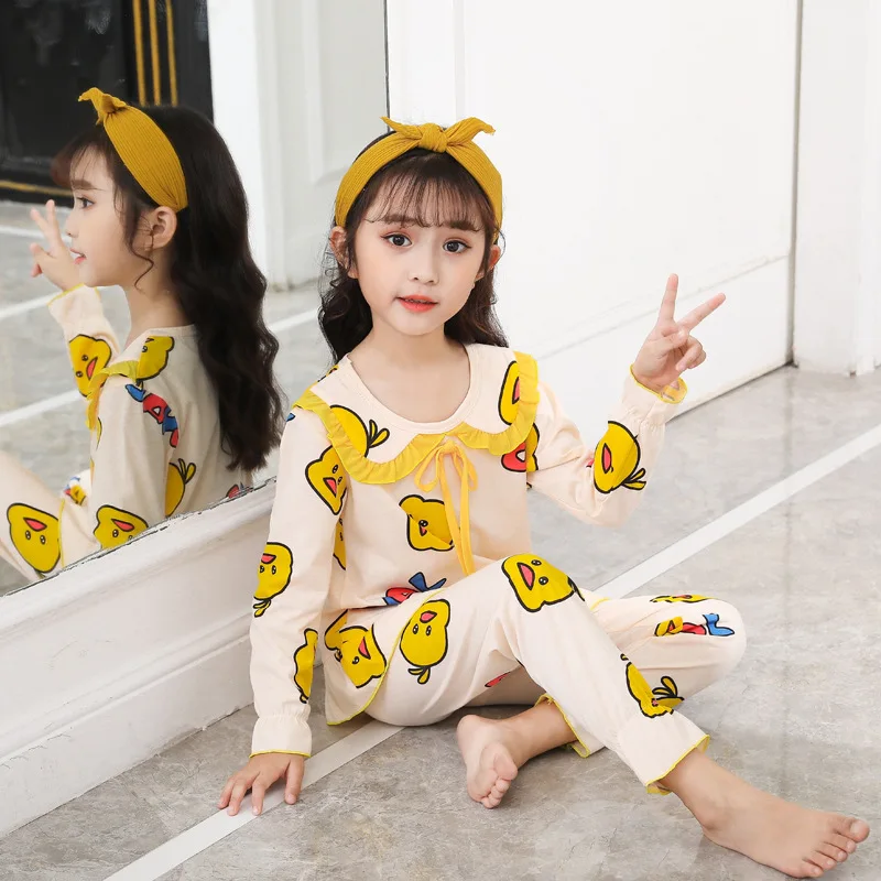 Girls Boys Clothes Children's Cotton Pajamas Set Teenagers Sleepwear Baby Nightwear 2PCS Pyjamas For Kids Nightwear 6 8 10 12Yrs