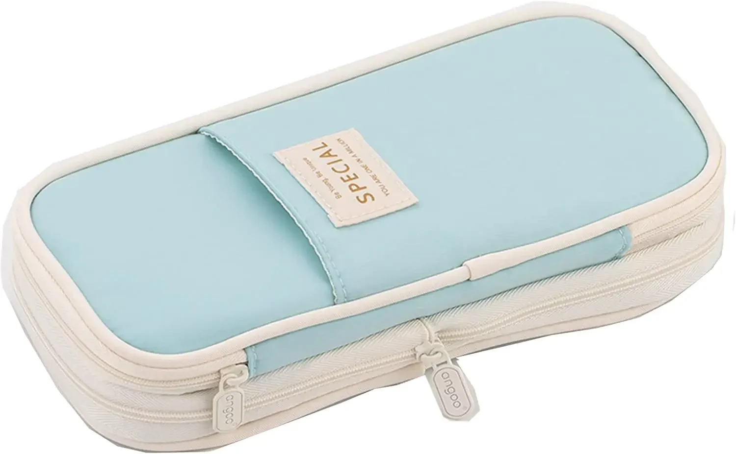 Niedliche Feder mäppchen für Mädchen Macaron Leinwand Doppels chicht große Kapazität Bleistift box Kinder Kawaii Beutel Briefpapier Schul bedarf