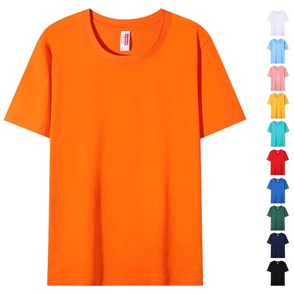 Plain Round Neck T Shirt 100% Cotton Summer Men Tshirts Wholesale Short Sleeve Premium T-shirt Unisex Playeras De Hombre Algodon