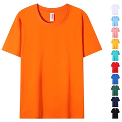 Plain Round Neck T Shirt 100% Cotton Summer Men Tshirts Wholesale Short Sleeve Premium T-shirt Unisex Playeras De Hombre Algodon