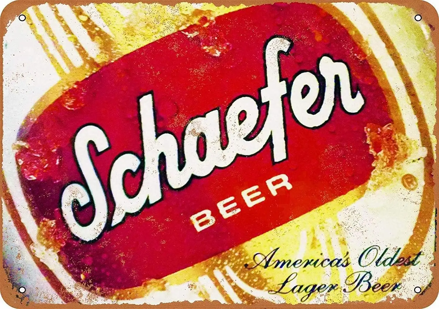 8 x 12 METAL SIGN - Schaefer Beer - Vintage Bar Wall Decorative