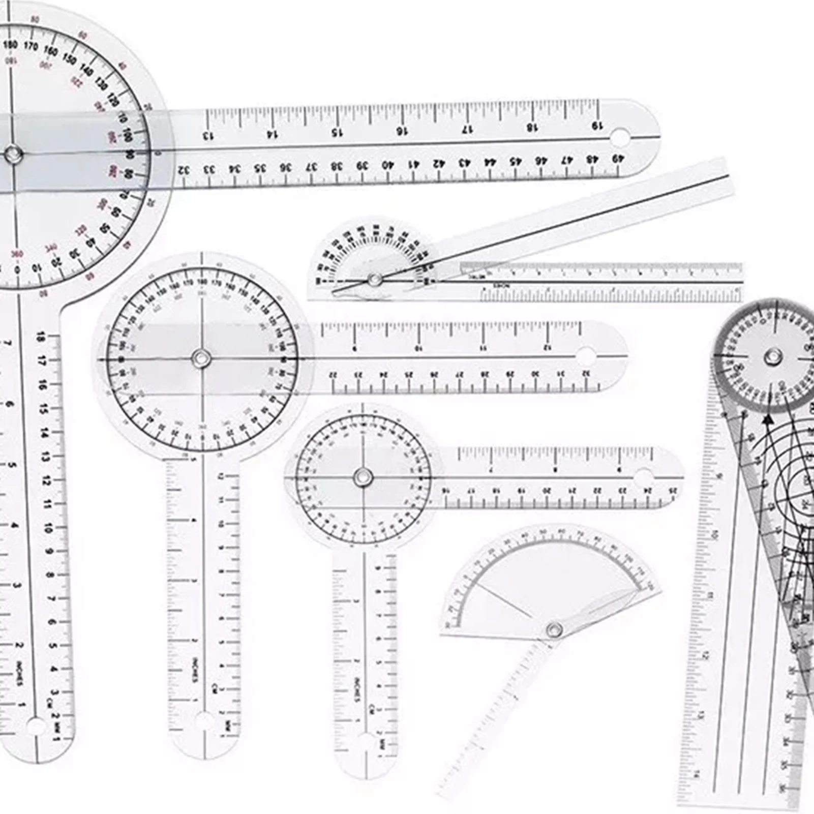 Angle Ruler  Goniometer Set PV - Ruler Set Transparent ulasan dan harga