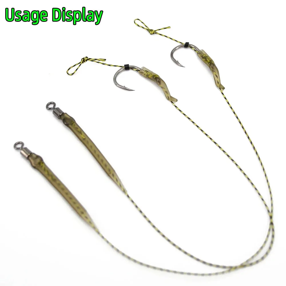 1 Stück Karpfen-Angelschnur, geflochtener Hooklink, weicher Rig, 15, 25, 35LB geflochtene Camo-Karpfenschnur für Hair Rig, Karpfenangelzubehör – Detail 8
