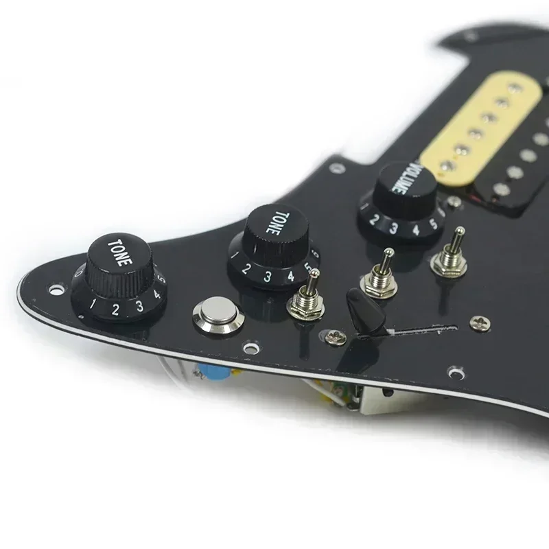 

SSH Electric Guitar Pickguard Wiring Loaded Prewired with Silence Switch ST Double Coil Pickup Black