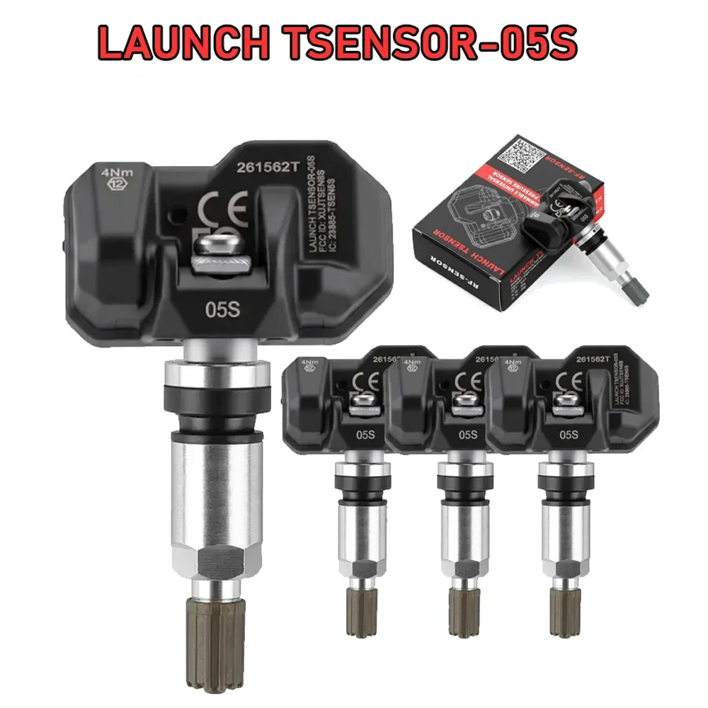 Launch LTR-05 TSENSOR-05S TPMS Sensor 315MHz/433MHz Dual Frequency Screw-in Adjustable Angle Metal OE-Sensor