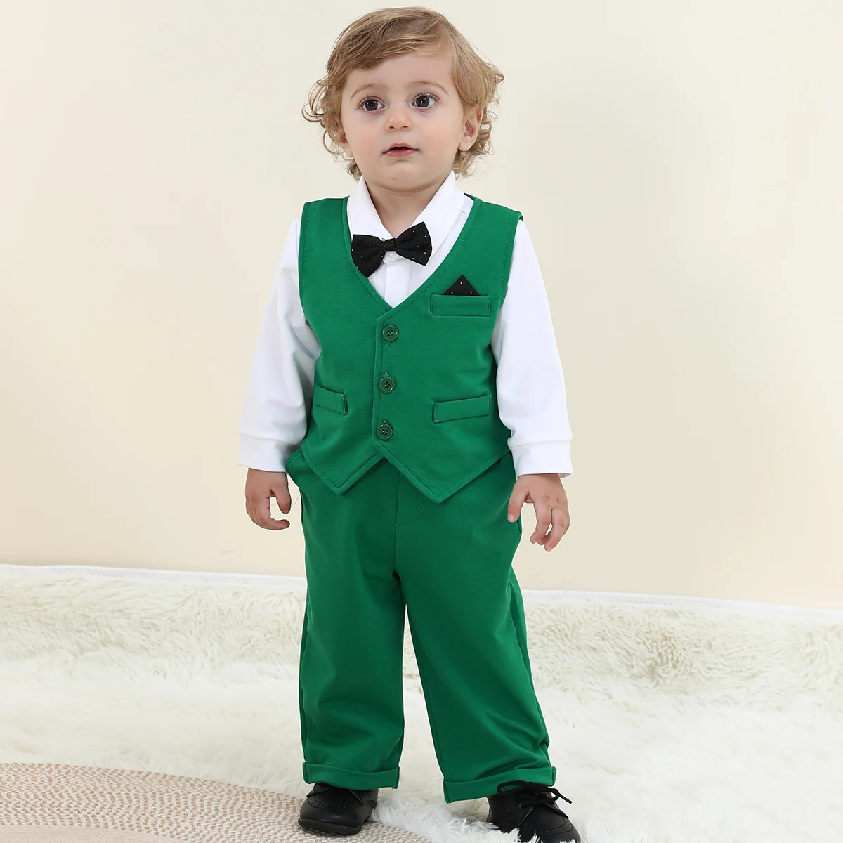 Baby Boys Christmas Outfit Infant St. Patrick\'s Day Easter Wedding Formal Suit Newborn Birthday Party Xmas Formal 1st Bodysuit