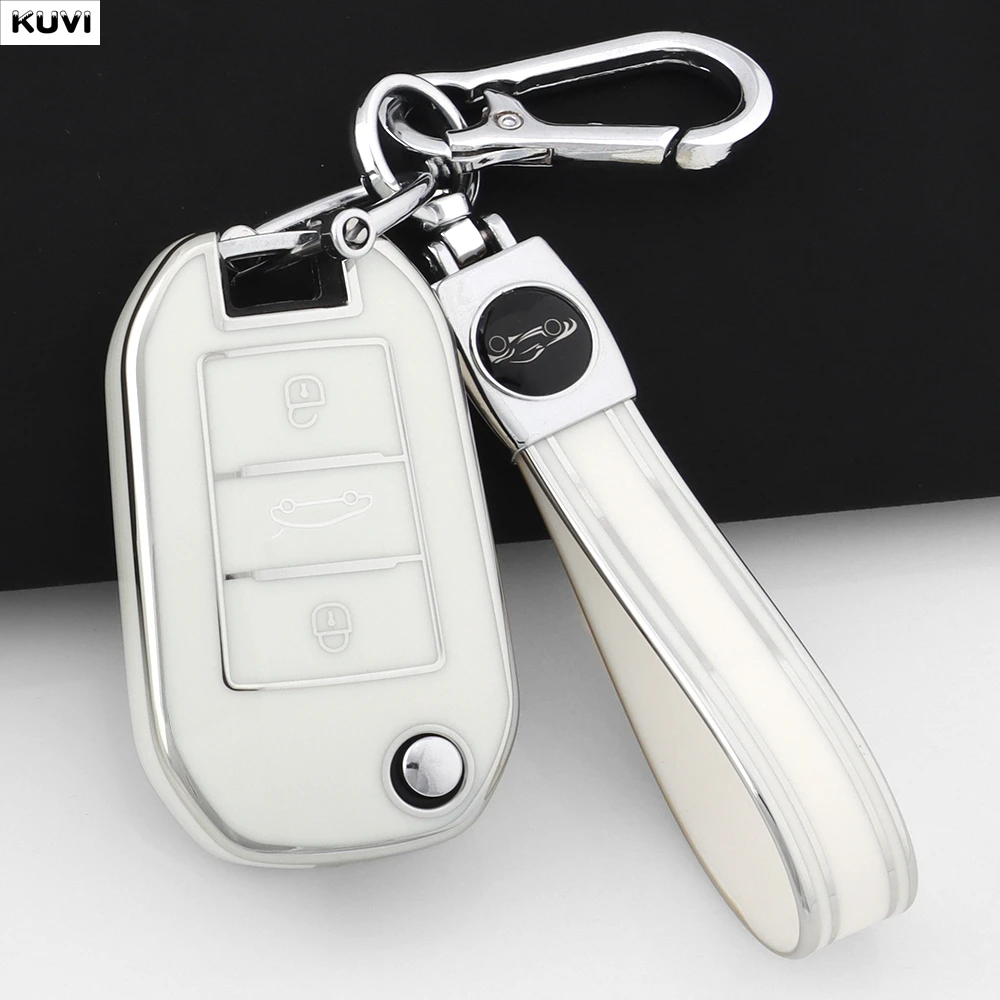 حافظة مفتاح الوجه عن بعد للسيارة من البولي يوريثان الحراري لبيجو 208 308 T9 508 2008 لسيتروين C4 لأوبل كورسا كروسلاند X ملحقات السيارات