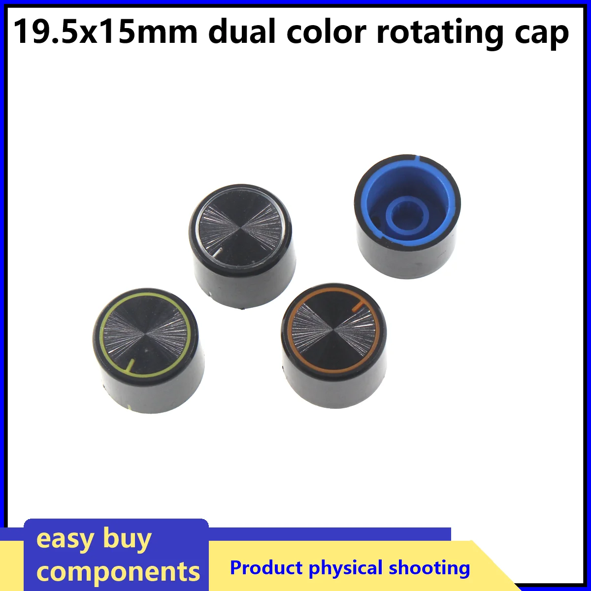 

2pcs Potentiometer Knob Cap Desk 19.5X15MM Lamp Instrument Panel Knob Flower Handle Knob Cap Audio Amplifier Volume Accessories