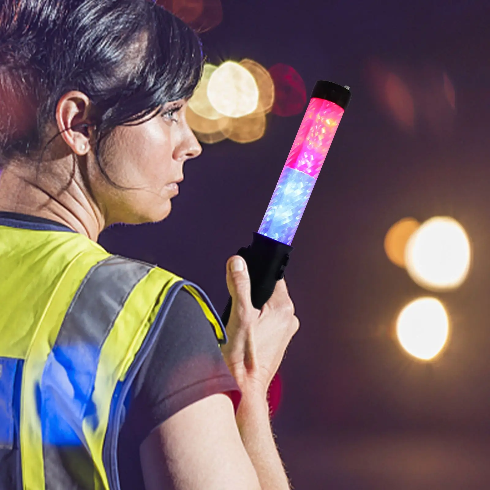 1pc Led Beacon Strobe Flashlight Safety Warning Light Roadside Beacon Signal Stick With Magnetic Tail Metal Hook