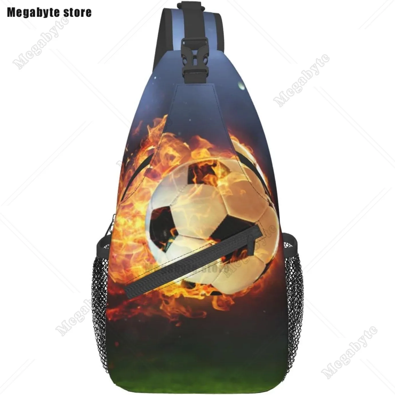 

Football Printed Sling Backpack Adjustable Chest Bag Crossbody Shoulder Bag Travel Hiking Daypack For Men Women