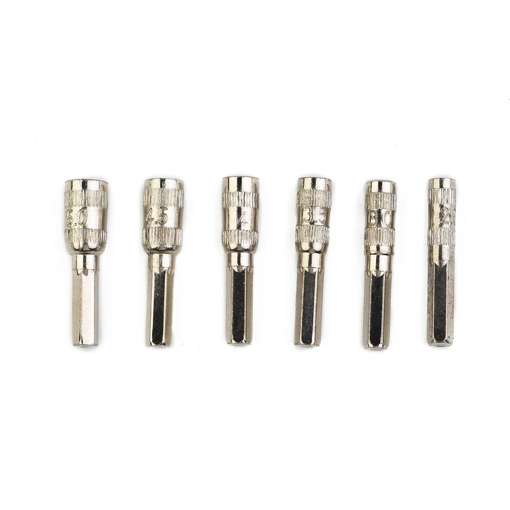 육각 소켓 부품, 육각 섕크 실버 톤 소켓 볼트, 6 포인트 6 개/세트, 육각 섕크 너트, 2.5mm, 3/3mm, 4/4mm, 5mm