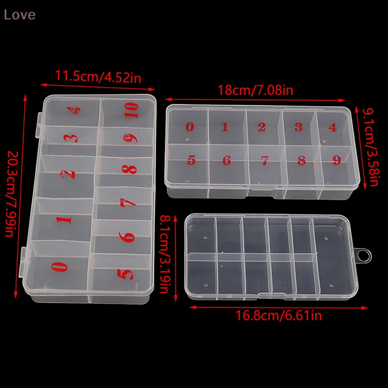 [L&P] 10/11Grids Nail Art Rhinestones Gem Accessories Empty Container Storage Case Box