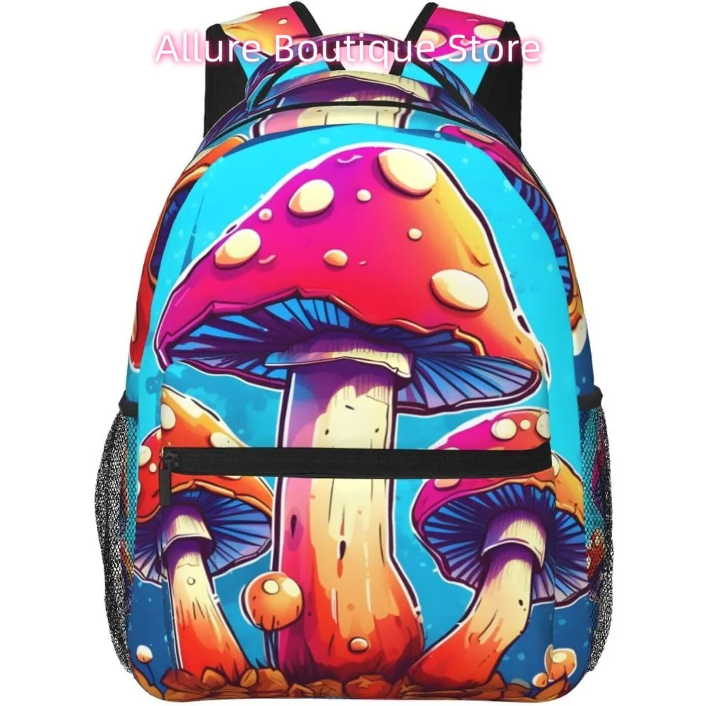 

laptop bag back to school Cute Mushrooms Lightweight Laptop Backpack Lightweight Multipurpose Travel Casual Daypack Unisex Colle
