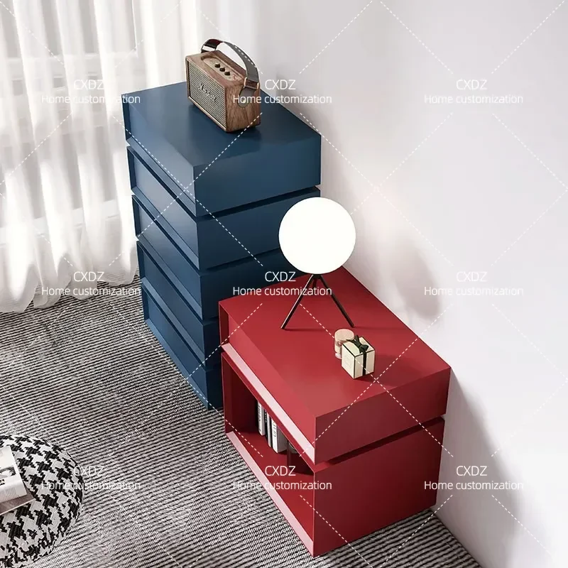 Italian Minimalist Three Bucket Side Cabinet Creative Rotatable Storage Bedside Table Modern Light Luxury Living Room Storage