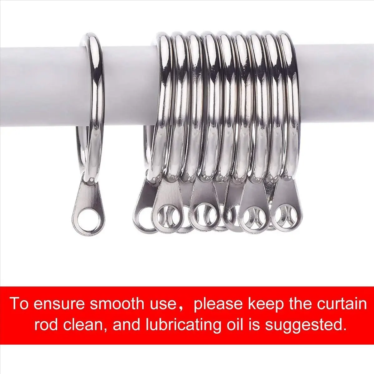 A38M 200 Pcs Metal Curtain Ring for Curtains and Poles,Dangling Sliding Eyelet Ring 32 mm Inner Diameter (Silver)