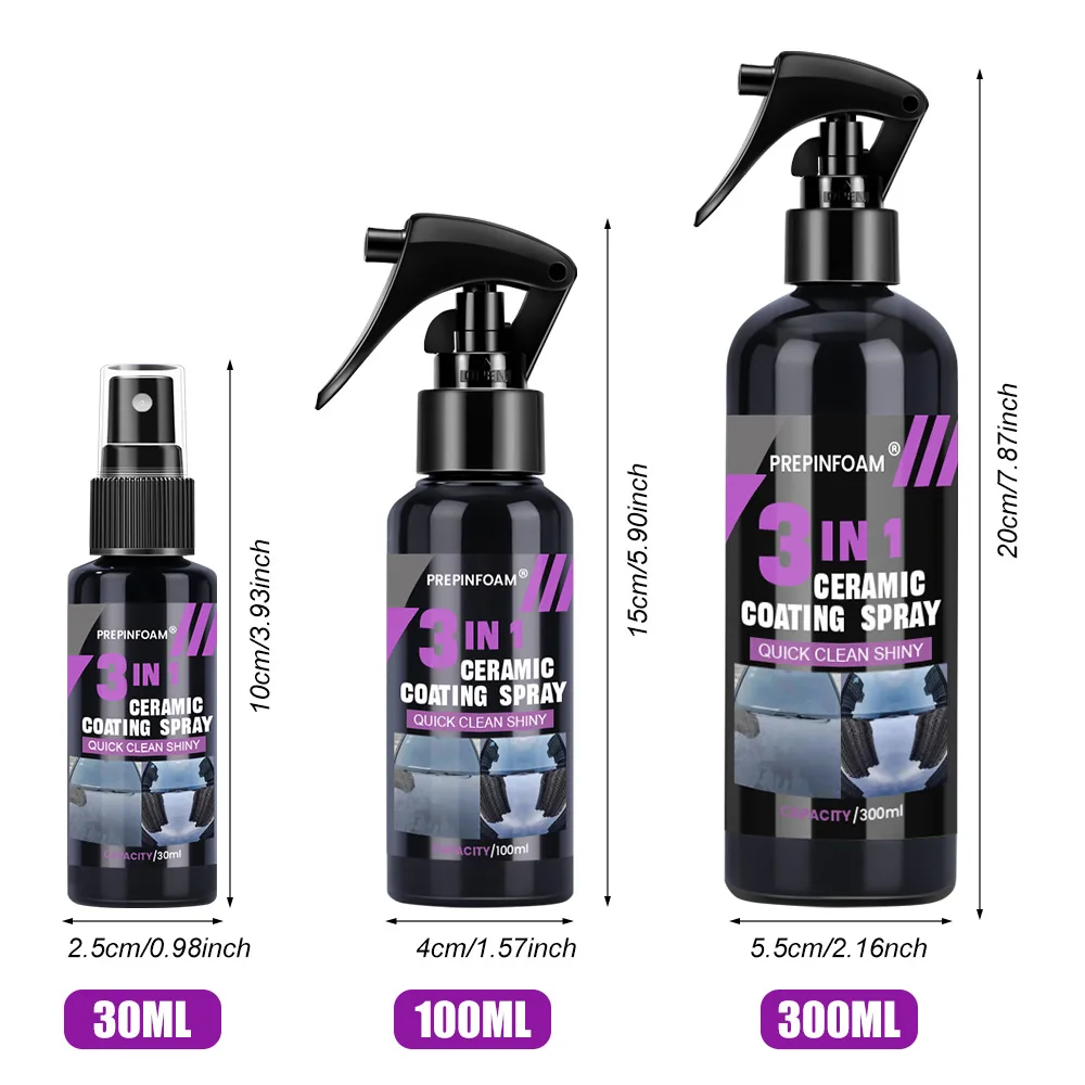 3-in-1 Automotive Nano-Ceramic Quick Hand-Spray Wax Crystal Plating Coating Agent