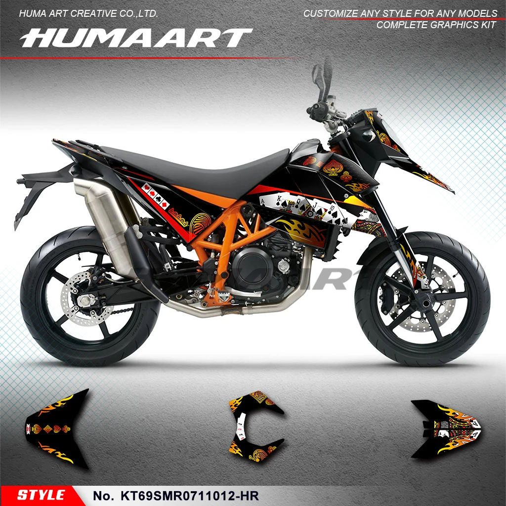 HUMAART Graphics Kit Wrap Design for KTM 690 SM SMR 2007 2008 2009 2010 2011,Protector, KT69SMR0711012-HR