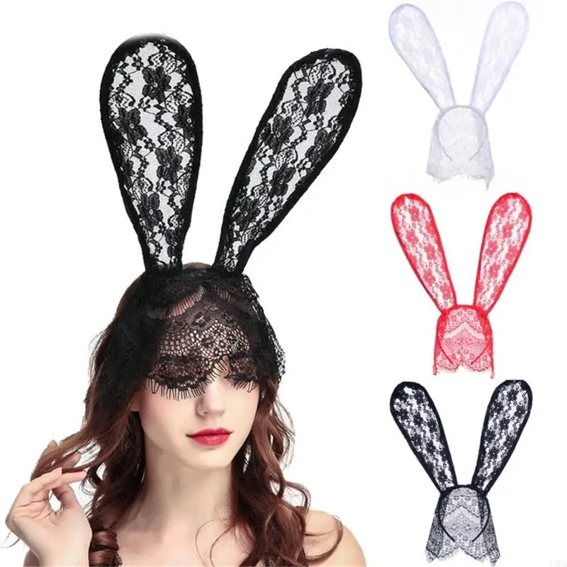 

P88B Masquerade Party Lace Headband for Female Cosplay Dress Up Sexy Headdress Women Veil Headpieces