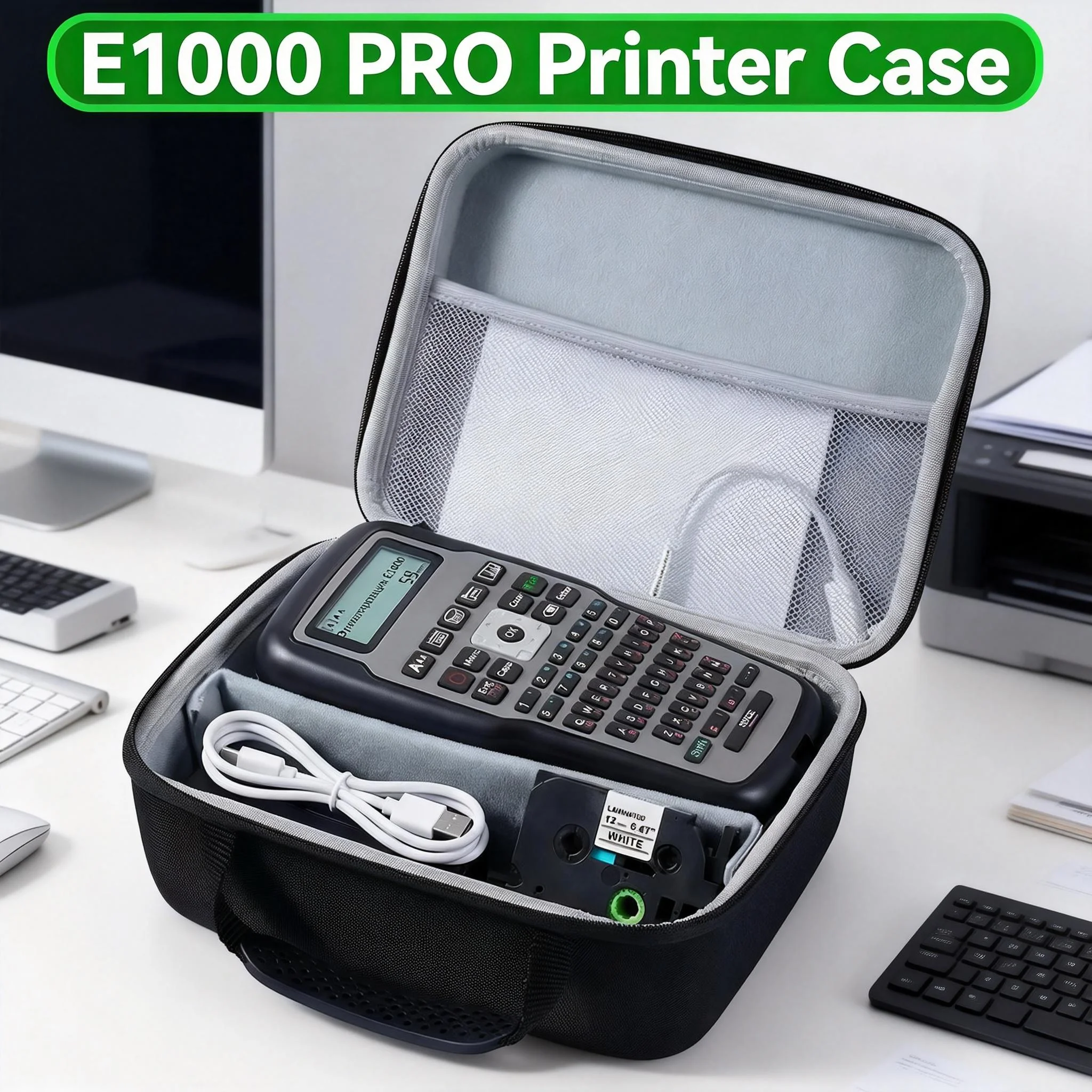 Label Maker Case Bag Compatible with E1000 PRO/PM-241-BT Label Printer Storage Holder Sticker Maker Labeler Organizer Bag