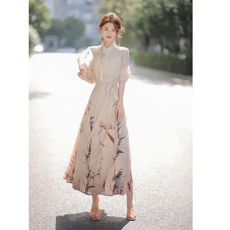 Imagem -03 - Vestido Tradicional Chinês Melhorado Hanfu Retalhos Conjunto de Saia Elegante Doce Viajando Artístico Retro Roupas Femininas de Alta Qualidade