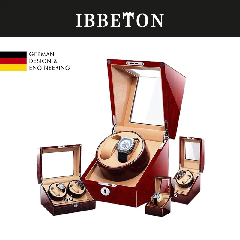 IBBETON Watch Winder Automatic Rotate Watch Box Energy-Saving Quiet Motor Automatic Watch Key Lock Safety Watch box