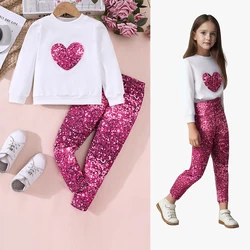 Autumn and Winter Outfit For Girls Long Sleeve Top Shirt Blouse + Tight Pants Baby Clothes Girls 2 Pcs Set Children Clothing