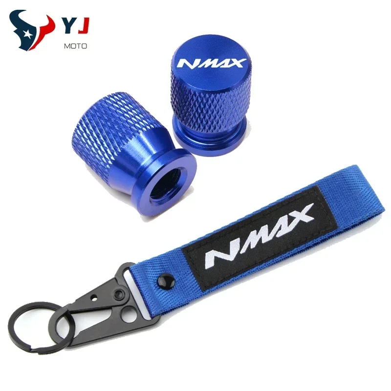 FOR YAMAHA NMAX N-Max 125 155 NMAX125 Nmax155 Scooter Accessories Tyre Valve Cover Cap&Motorcycle Embroidery Key Chain Keychain